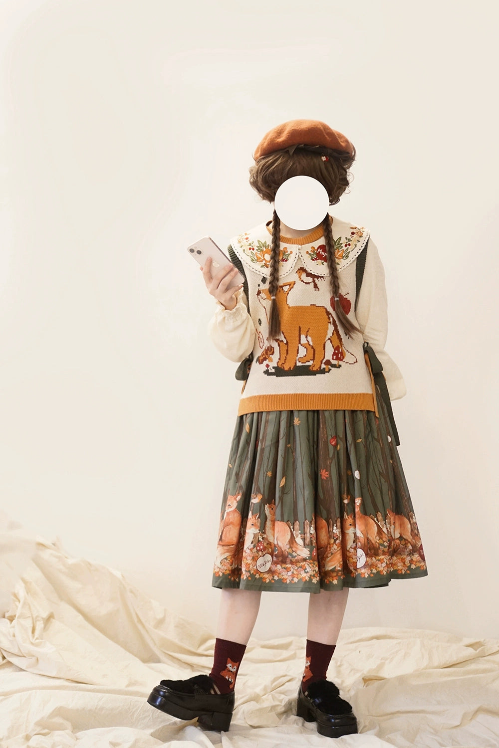 Miss Point~Fat Fox in the Forest~Elegant Lolita Skirt Detachable Chest Guard SK 37582:562250