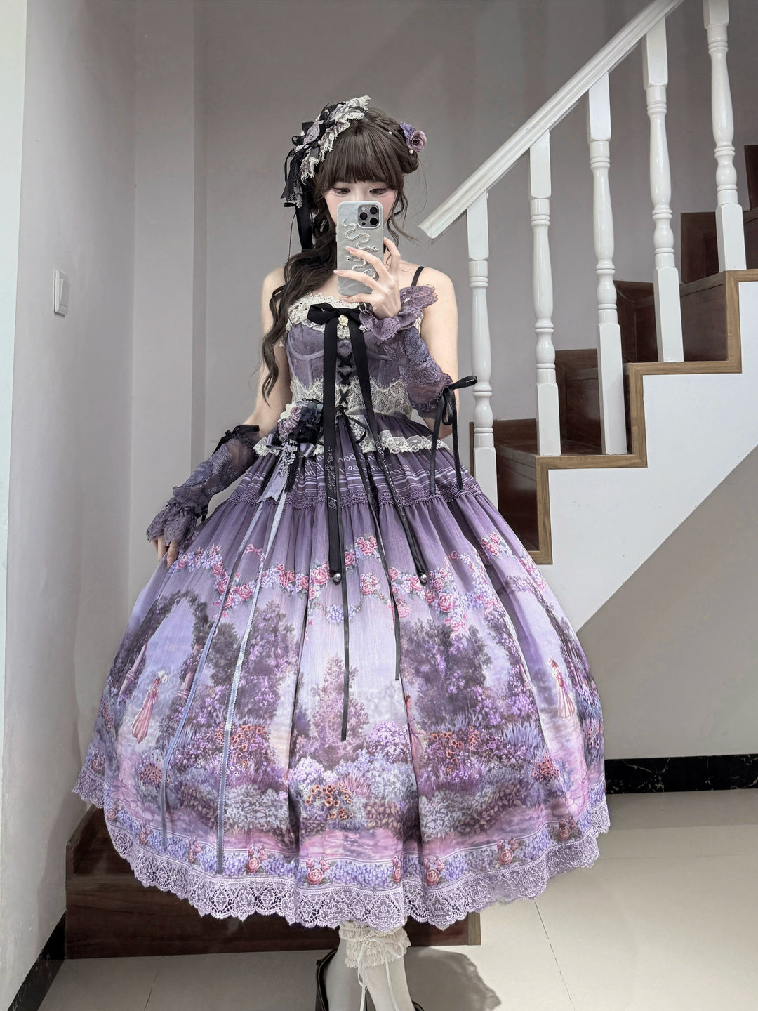 ZUOlanrichen~Romantic Rose~Classic Lolita Dress Set Printed JSK Skirt with Bodice 42157:729169