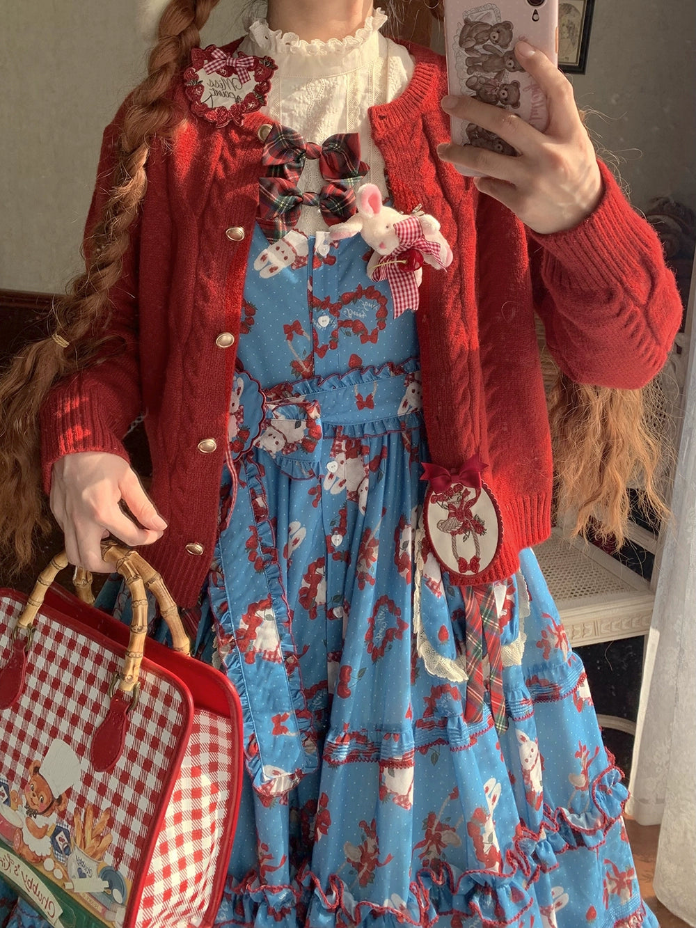 Miss Point - Forest Berry Bunny - Sweet Lolita JSK Elegant Bunny Print Dress 41972:721100