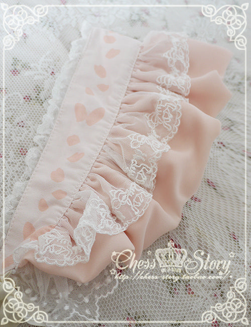 (Buy for me)Chess Story~Le Printemps~Sweet Lolita Lace Hair Band Bonnet beige-pink  