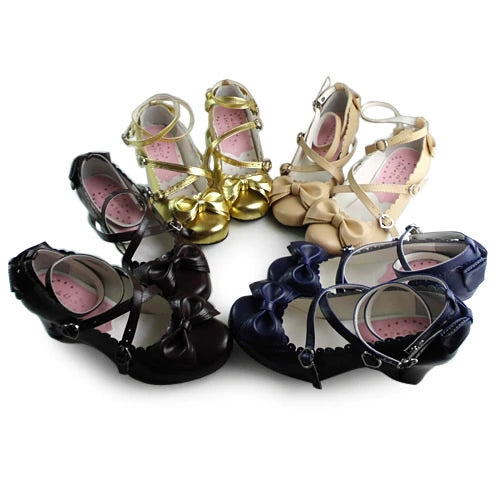 Antaina - Lolita Tea Party Heels Shoes Size 37-40 37 (no exchange and return) Ultramarine Matte [Heel Height 6.3 cm at back 1 cm at front Cone Heel]