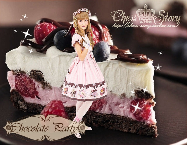 Chess Story~Chocolate Party~ Sweet Lolita Pink OP Dress   