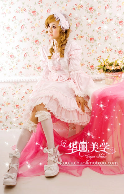 (Buyforme)Antaina~Lolita Punk Bow Mid-Heel Multicolor Shoes   