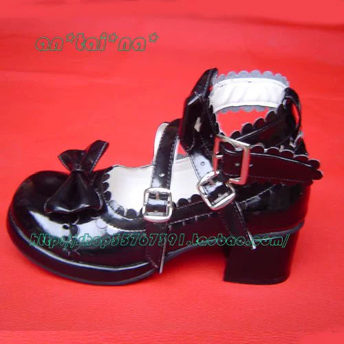 (Buyforme)Antaina~Lolita Punk Bow Mid-Heel Multicolor Shoes 28914:325446