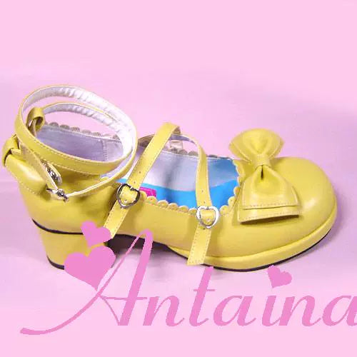 Antaina~Sweet Chunky Heels Lolita Shoes Size 41-44 41 定制不退可换码 奶黄亚光【跟高后4.5前1】 