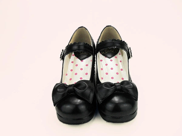 Sosic~Sweet Lolita Heel Shoes Butterfly Bow Shoes   