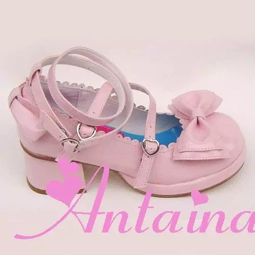 Antaina~Sweet Chunky Heels Lolita Shoes Size 37-40 37 pink matte(hell back: 1.8 inches; heel front: 0.4 inches) 