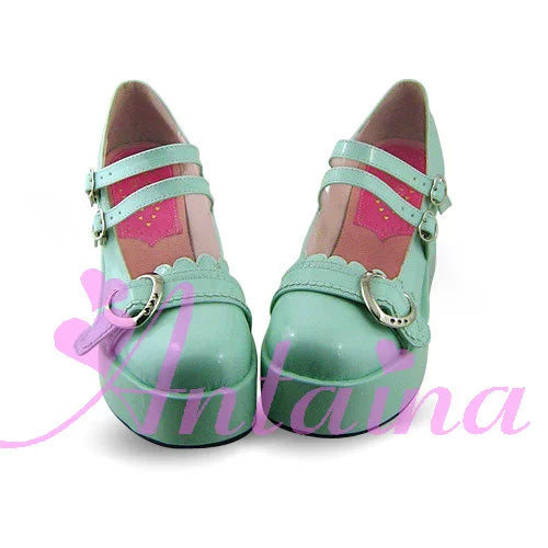 Antaina~Sweet Lolita Shoes Lace Heart Platform Shoes in Plus Size