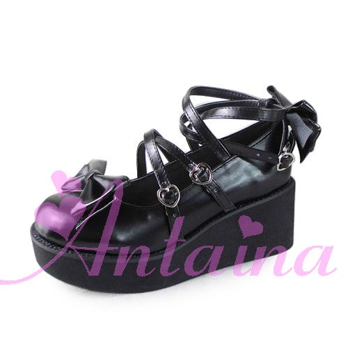 (Buyforme)Antaina~Lolita Bow Platform Shoes Multiple Colors   