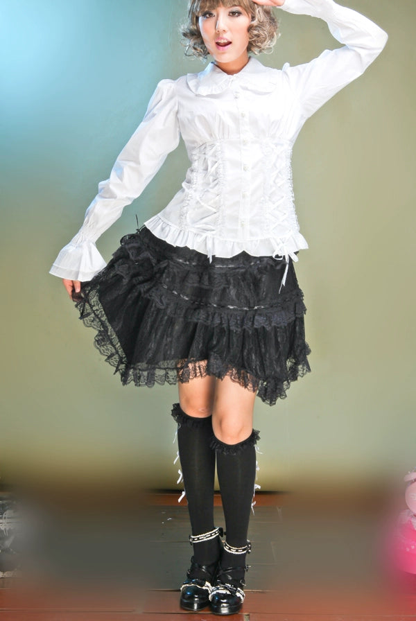 (BFM)G.L.P~Rococo Lolita Skirt Irregular Lace Skirt   