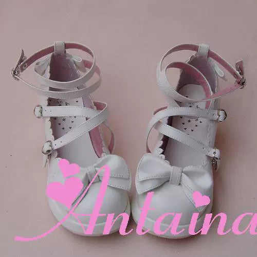 Antaina~Sweet Chunky Heels Lolita Shoes Size 41-44 41 定制不退可换码 白色亚光【跟高后4.5前1】 