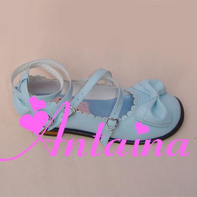 Antaina~Sweet Lolita Shoes Japanese Style Tea Party Lolita Shoes Size 42-45 matte blue 42 