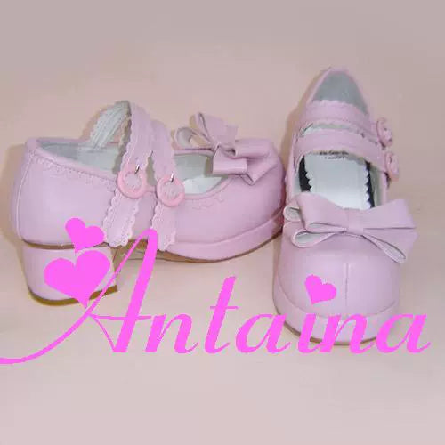 Antaina~Sweet Lolita Shoes Maid Style Lolita Shoes Pink matte 34 
