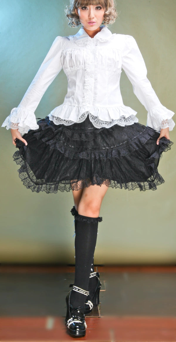 (BFM)G.L.P~Rococo Lolita Skirt Irregular Lace Skirt   