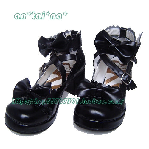 (Buyforme)Antaina~Lolita Punk Bow Mid-Heel Multicolor Shoes 28914:325434