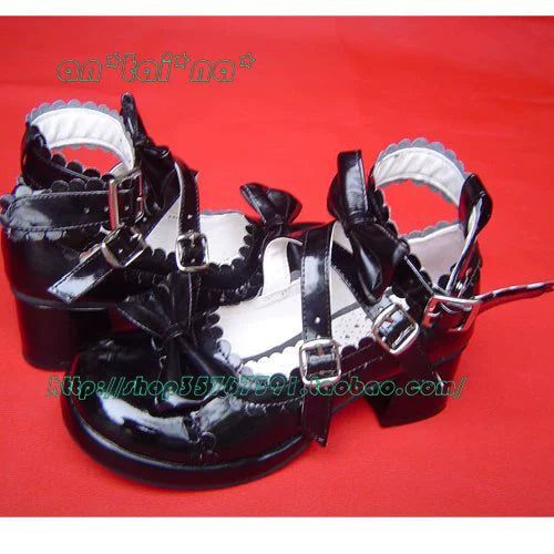 (Buyforme)Antaina~Lolita Punk Bow Mid-Heel Multicolor Shoes 28914:325456