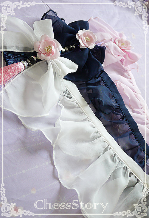 Chess Story~Peach Blossom and Snow~Elegant Lolita Short Yarn Covering   