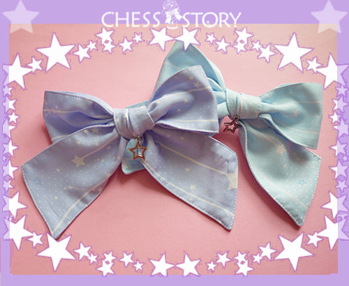 Chess Story~Dreamy Starry Night~Sweet Lolita Gradient Star Print Side Clips   