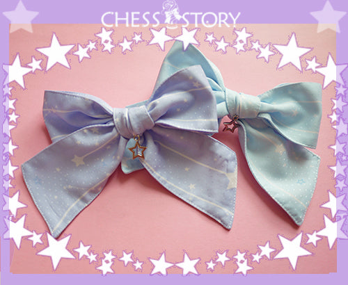 Chess Story - Dreamy Starry Night - Sweet Lolita Gradient Star Print Side Clips