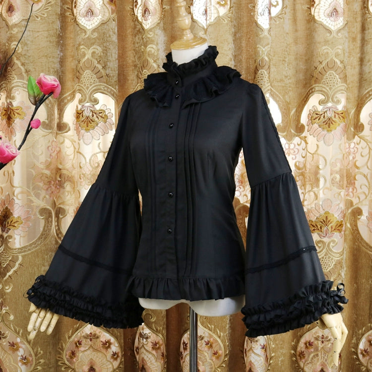 DMFS Lolita - Ever-Changing Enchantress - Classic Lolita Blouse, Tightening Hime Sleeve (Black / 2XL L M S XL) 44208:798644