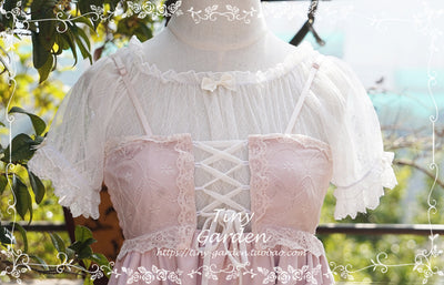 Tiny Garden~Summer Refreshment~Elegant Lolita Summer Lace A-line Neckline Blouse   