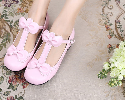 Sosic~Moe OO~Sweet Lolita Bow Latin Lace Shoes   