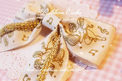 Ribbon Cake~Retro Lolita Star and Angel Print Hair Clip star version [a hair rope]  