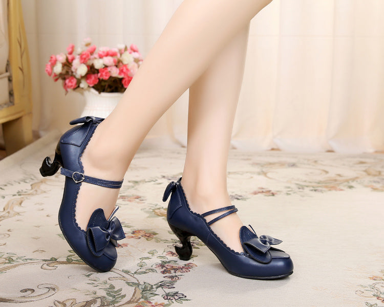 Sosic~High-Heeled Sweet Lolita Leather Shoes   