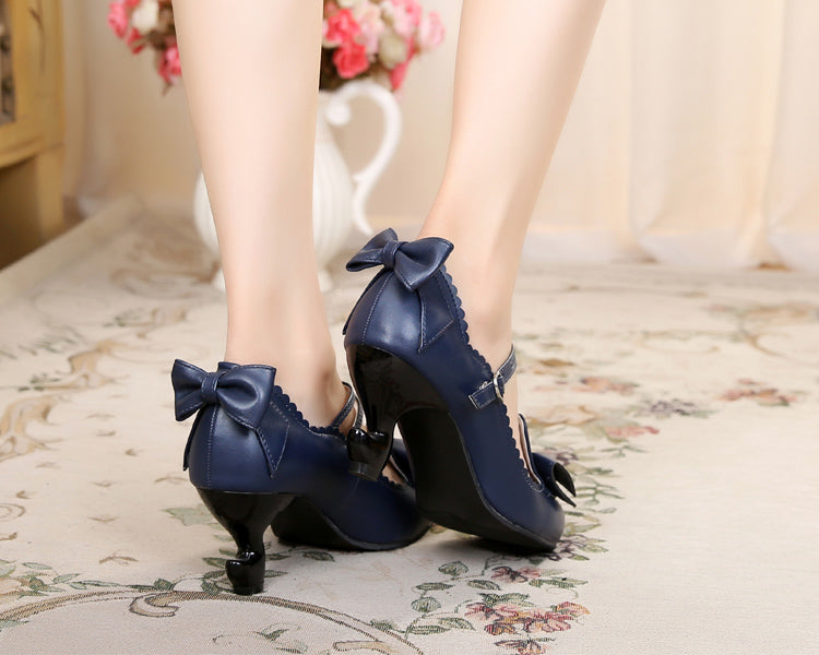 Sosic - High-Heeled Sweet Lolita Leather Shoes