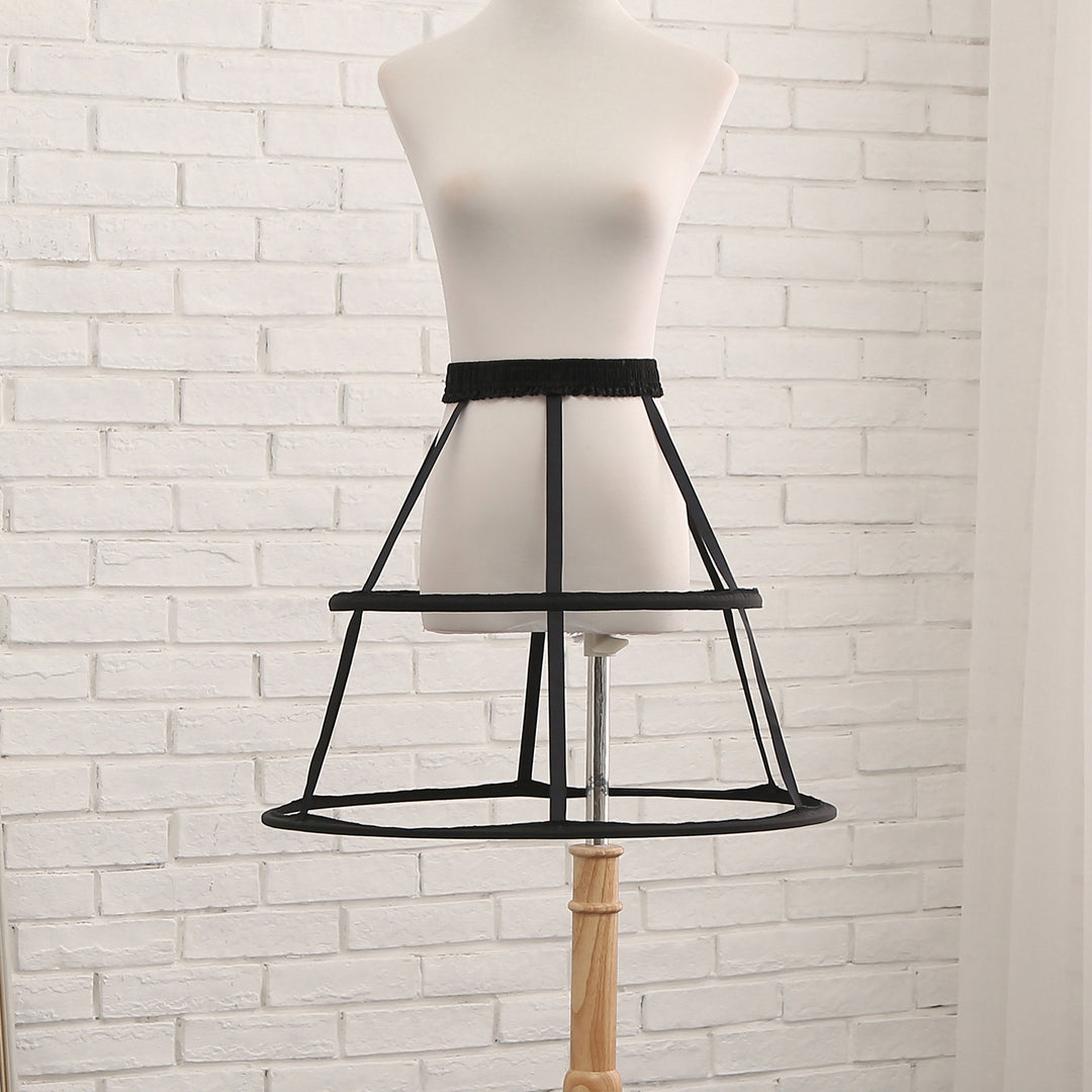 Manyiluo~Elegant Lolita Fishbone Adjustable Petticoat black  