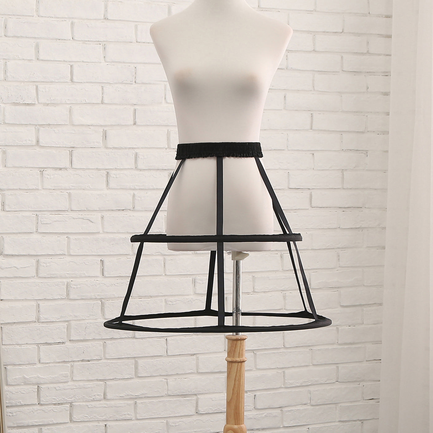 Manyiluo~Elegant Lolita Fishbone Adjustable Petticoat black  