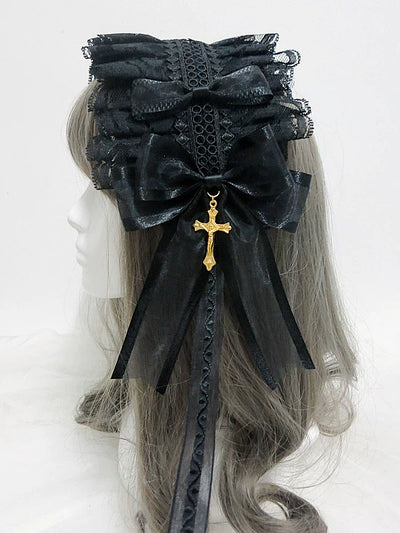 (BFM)Sweet Jelly Lolita~Gothic Lolita Hairband and KC with Cross Pendant Hairband version  