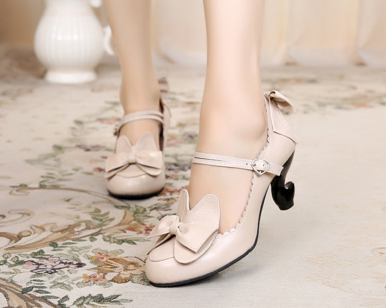 Sosic - High-Heeled Sweet Lolita Leather Shoes