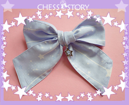 Chess Story~Dreamy Starry Night~Sweet Lolita Gradient Star Print Side Clips purple gradient pink  