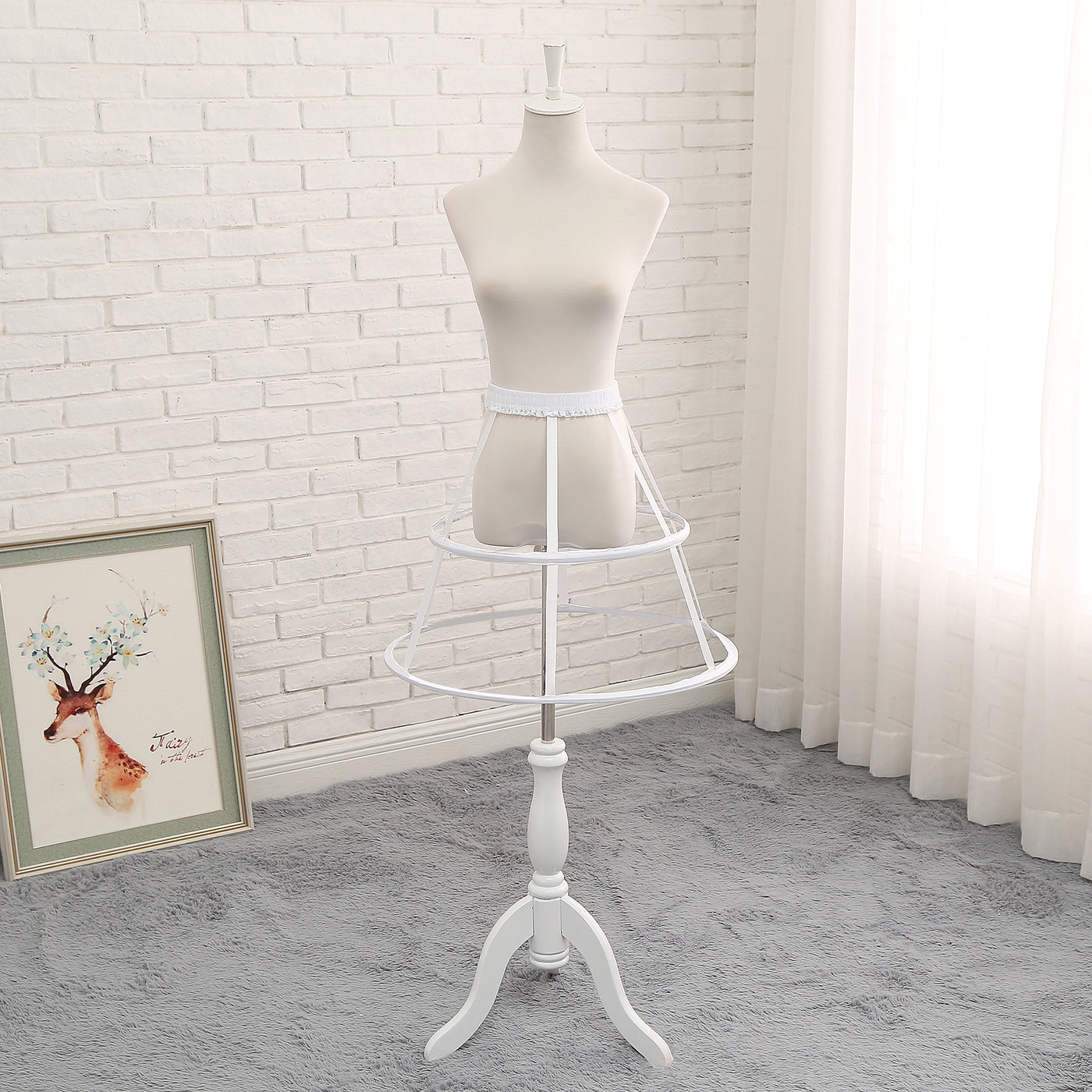 Manyiluo~Elegant Lolita Fishbone Adjustable Petticoat white  