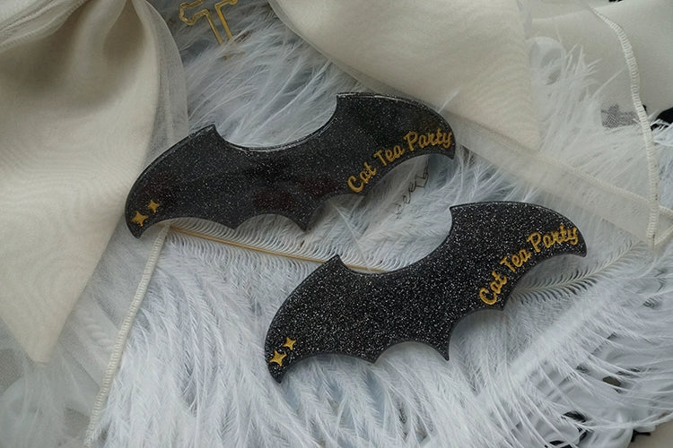 Cat Tea Party~Gothic Lolita Hair Clip Halloween Bat Lolita Hair Accessory   