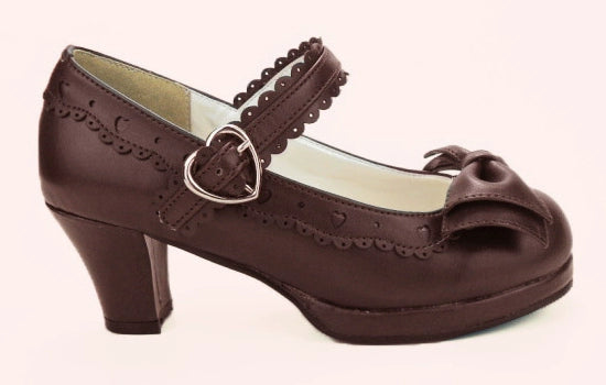Sosic - Sweet Lolita Heel Shoes Butterfly Bow Shoes 34 Brown