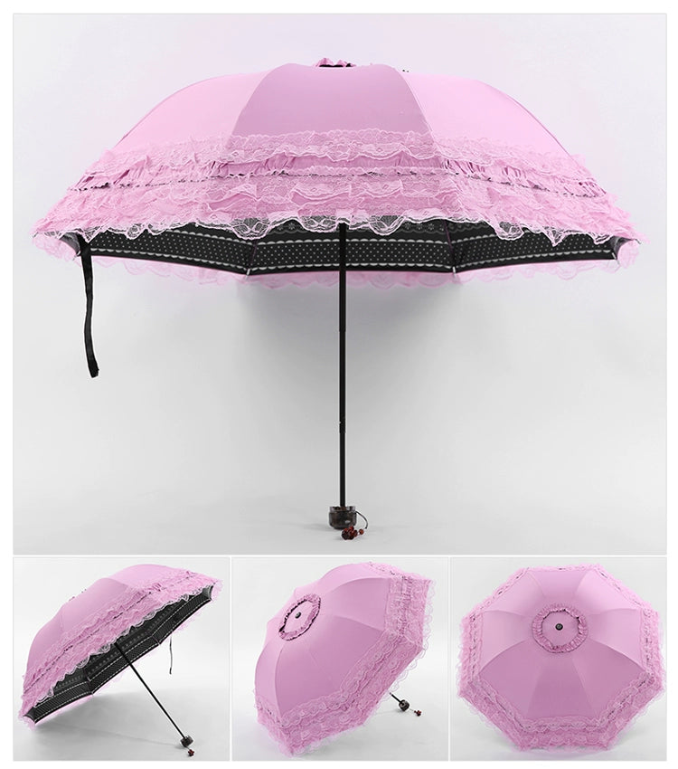 Qiteng~Daily Lolita Lace Princess Sunshade Parasol   