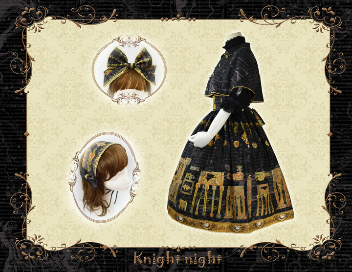 Knight Night~The Secret of Kells~Elegant Lolita Cape Short Lolita Cloak Free size Lake blue 