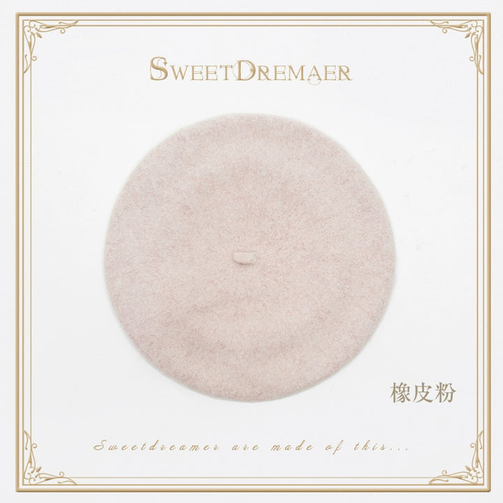 SweetDreamer~Vintage Lolita Hat 可调节 橡皮粉 
