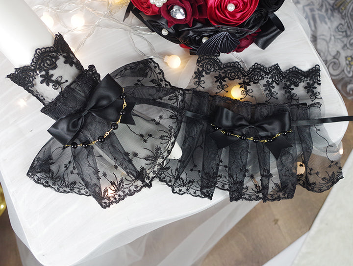 (Buyforme)Fairy Tales~Fate Quartet Bridal Lolita Gothic Accessories Blouse black Free size cuffs