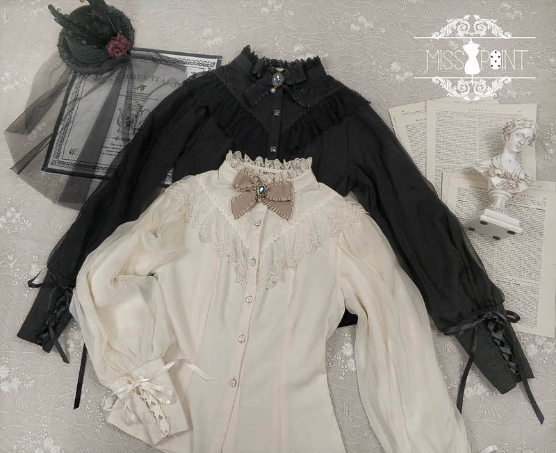 Miss Point~Rose Doll~Elegant Lolita Mutton Sleeve Blouse 32522:385664