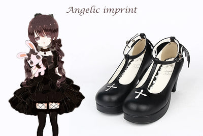 PUPUJIA~Gothic Lolita Wings and Cross Shoes for Chistmas   