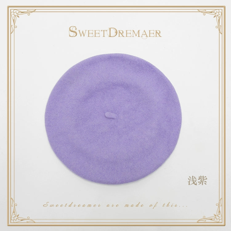 SweetDreamer~Vintage Lolita Hat 可调节 浅紫 