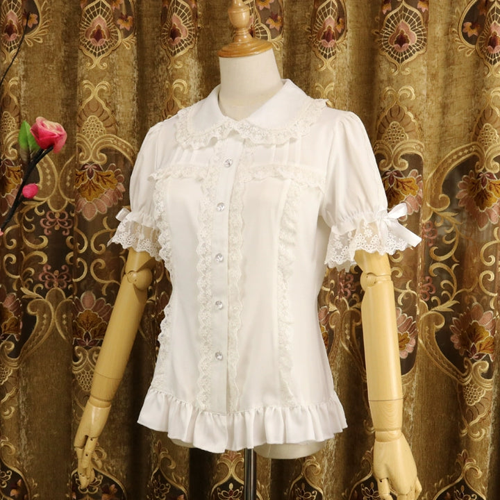 DMFS Lolita~Sweet Lolita Shirt Short Sleeve Chiffon Blouse