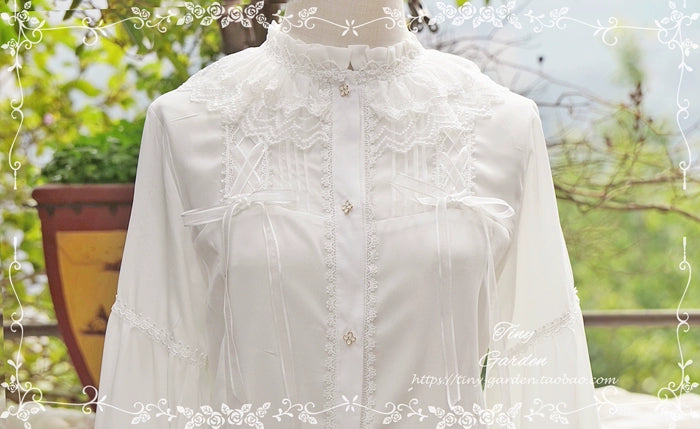 Tiny Garden - Honeycomb Sugar - Classical Lolita Shirt Chiffon Blouse S Black