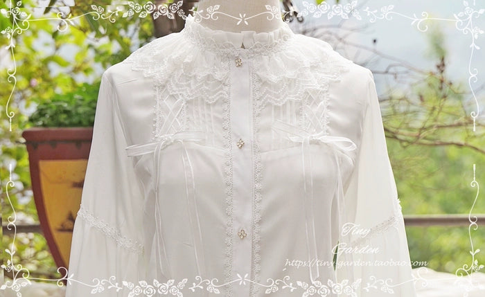 Tiny Garden~Honeycomb Sugar~Classical Lolita Shirt Chiffon Blouse S Black 
