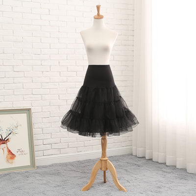 Manyiluo~Cosplay Medium-length Boneless Lolita Skirt Petticoat black  