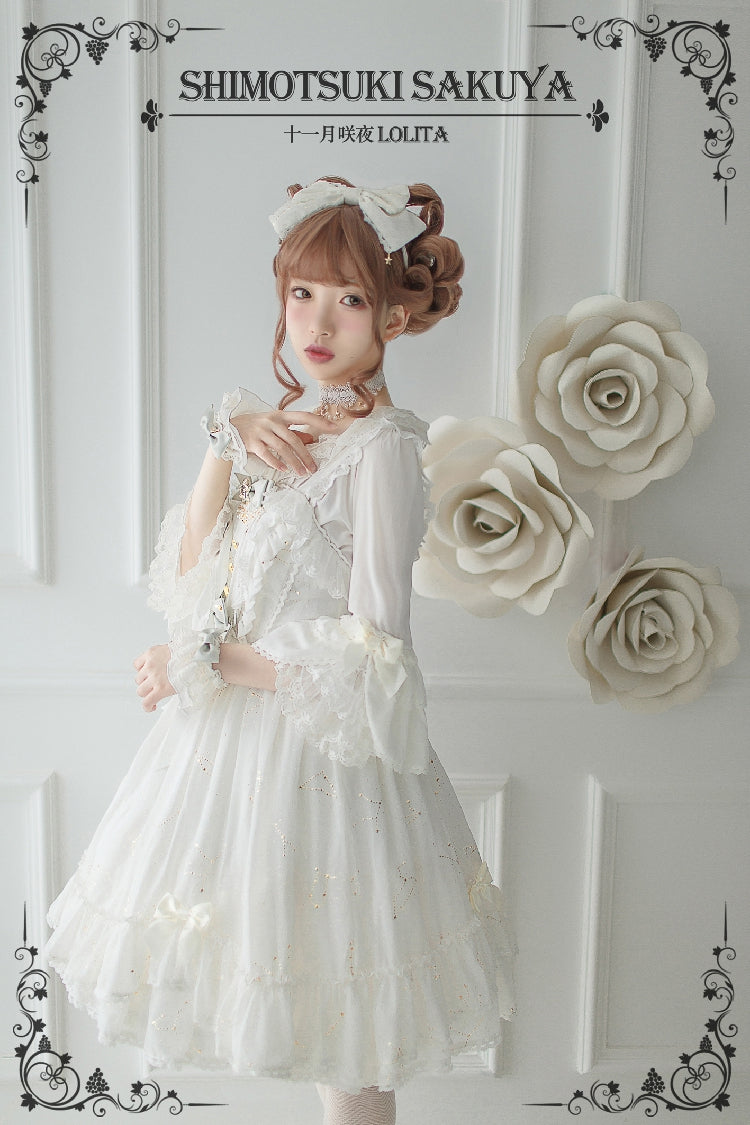 Whisper Of Stars - Vintage Lolita Shirt Long Sleeve Blouse