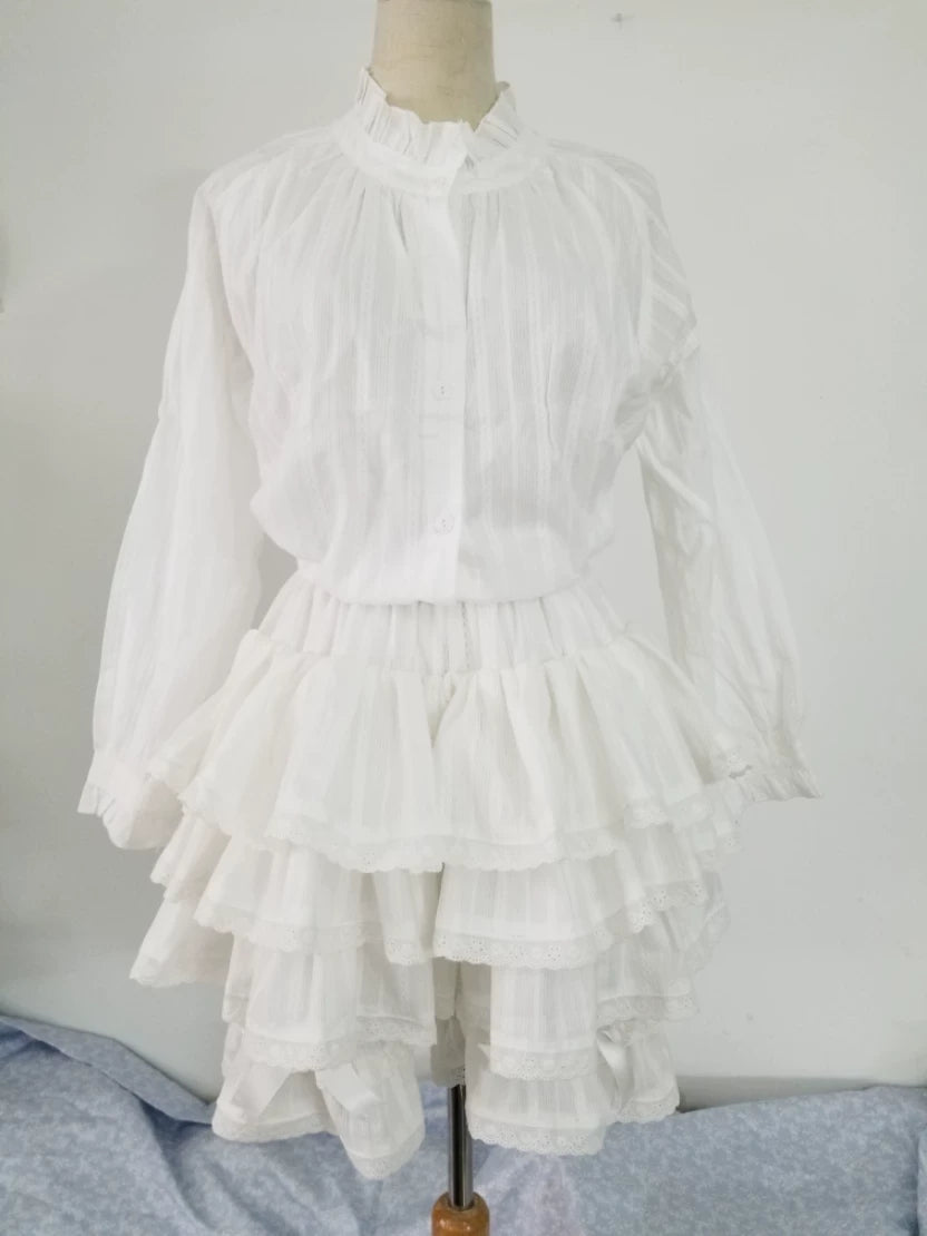 Cotton Lolita Bloomers With Multi-Layer Ruffle Lace Trim 45928:868680